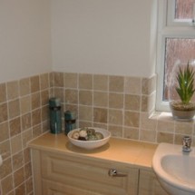 Bathroom half tiled